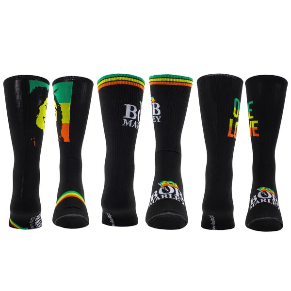 BOB MARLEY GUITAR TIN SOCK BOX, 3 PAIR